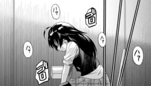 【O/A １巻】アイドルがお腹を押さえてトイレ行く。